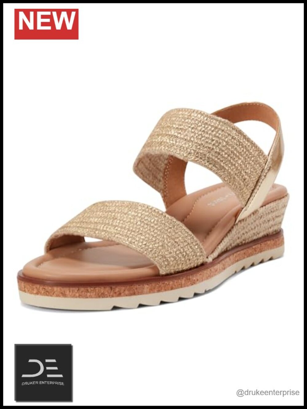 Womens Wedge Sandals Slip-On Slingback Comfort Arch Support Heels 1.75"